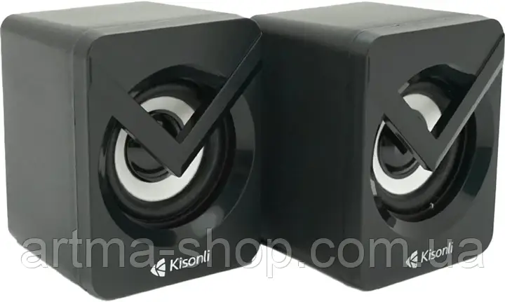 Акустична система Kisonli L-1040 для ноутбуків, ПК, Потужність 6Вт, 8,0х6,4х6,1 см, чорні