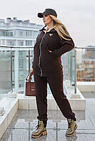 Костюм жіночий спортивний батальний із кофтою на хутрі, фото 6