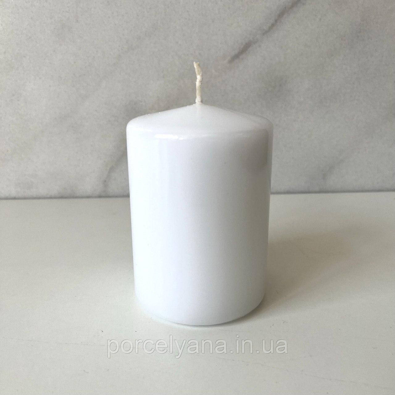 Свічка 10 х 7 cм циліндр біла Adpal Classic, фото 1
