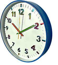 Настінний годинник Безшумний (30 см) OH-253 QUARTZ синій дитячий