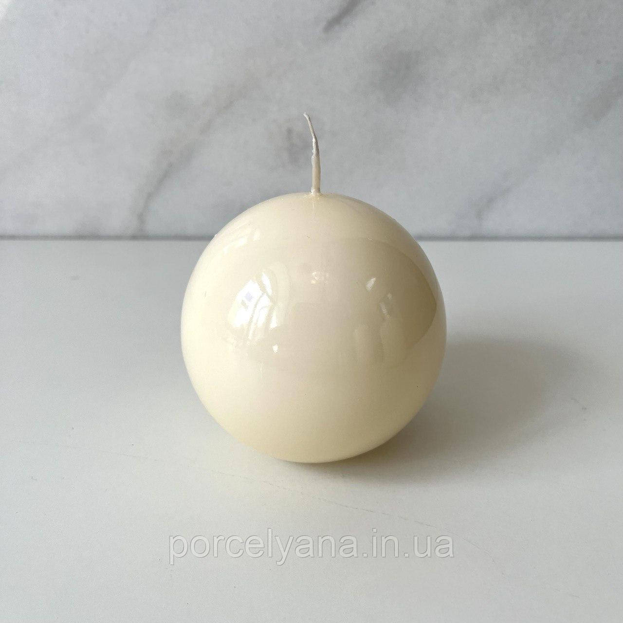Свічка куля 8 см кремова Adpal Classic, фото 1
