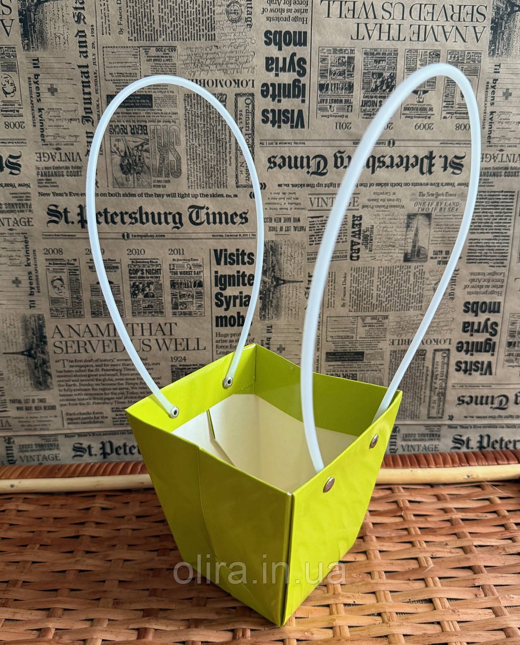 Сумочка для квітів олива, фото 1