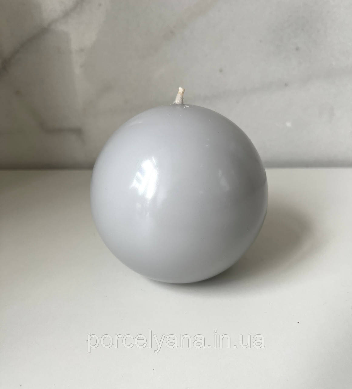Свічка куля 10 см сіра Adpal Classic, фото 1