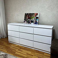 Комод Лайт 9 ящиків у білому кольорі на телескопічних напрямних