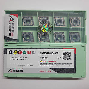 CNMG120404-CF P8080 PROSPECT (Сталь, Нержавіюча сталь, Гартований) Твердосплавна пластина, фото 2