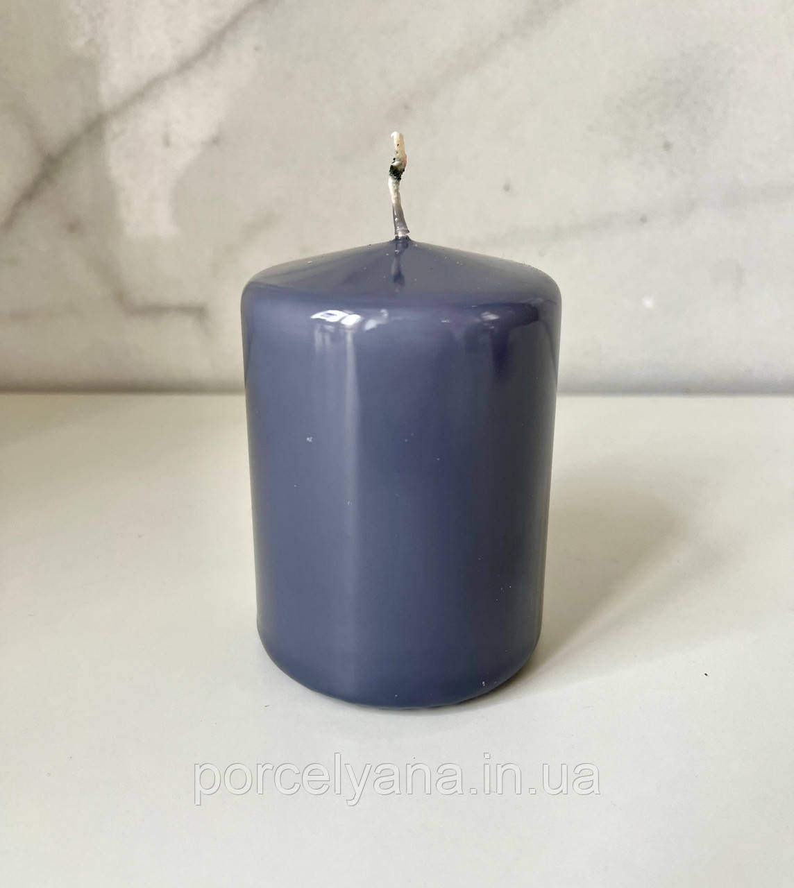 Свічка 10 х 7 cм циліндр синя Adpal Classic, фото 1