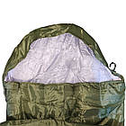 Спальний мішок синтепон 210×75×4 см з капюшоном і чохлом до -10° Щільний спальник 1,5 кг туристичний зимовий, фото 4