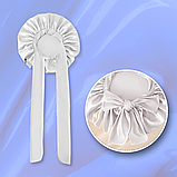 Шапка для сну жіноча на голову атласна із синтетичного штучного шовку Hechpro біла (04), фото 8