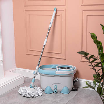 Комплект швабра з відром і віджимом, телескопічна ручка, мікрофібра для підлоги, набір для прибирання HP-35015-1