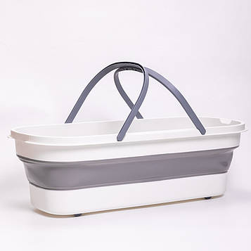 Складне відро-таз із пластику з силіконовими вставками для дому, дачі та подорожей HP-35015-2