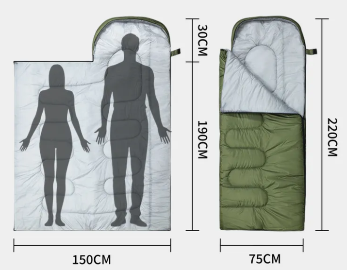 Синтепоновий спальний мішок з капюшоном, вигляд зверху