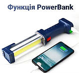 Ліхтар робоче світло на магніті (ZJ-8899) 2 акумулятора 18650 PL-356, фото 4