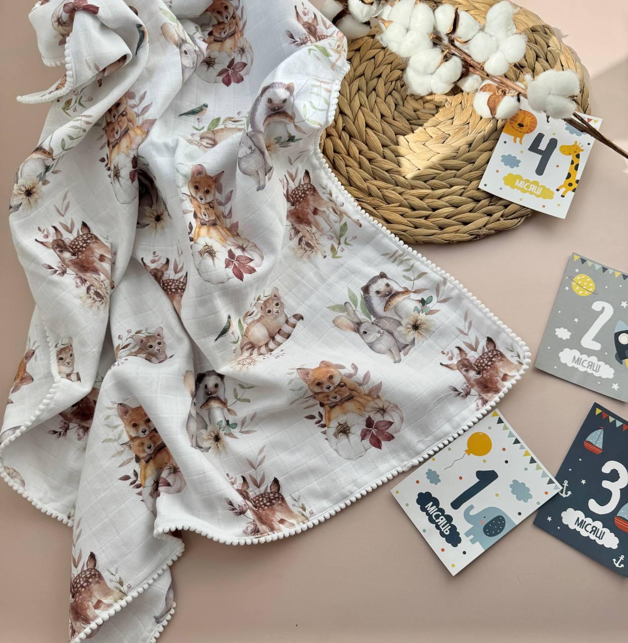 Плед муслiновий для новонароджених., фото 1