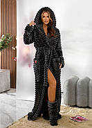 Жіночий довкий теплий халат з чобітками (р.S-M,L-XL,2XL-3XL) Туреччина, фото 2