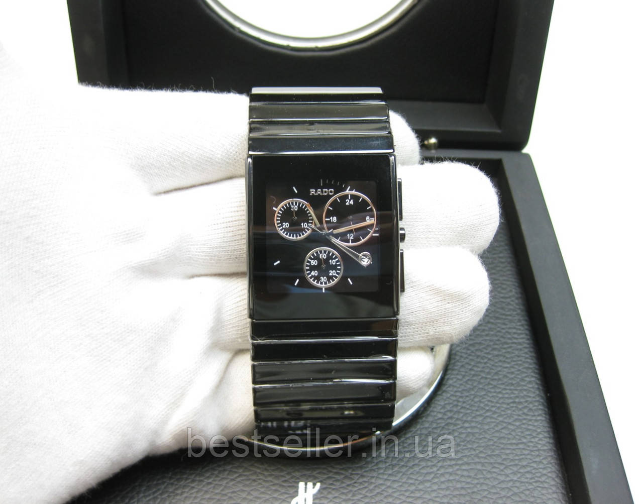 RADO DIASTAR CERAMICA HIGH TECH CHRONOGRAPH 34MM JAPAN QUARTZ BLACK SILVER. ААА.