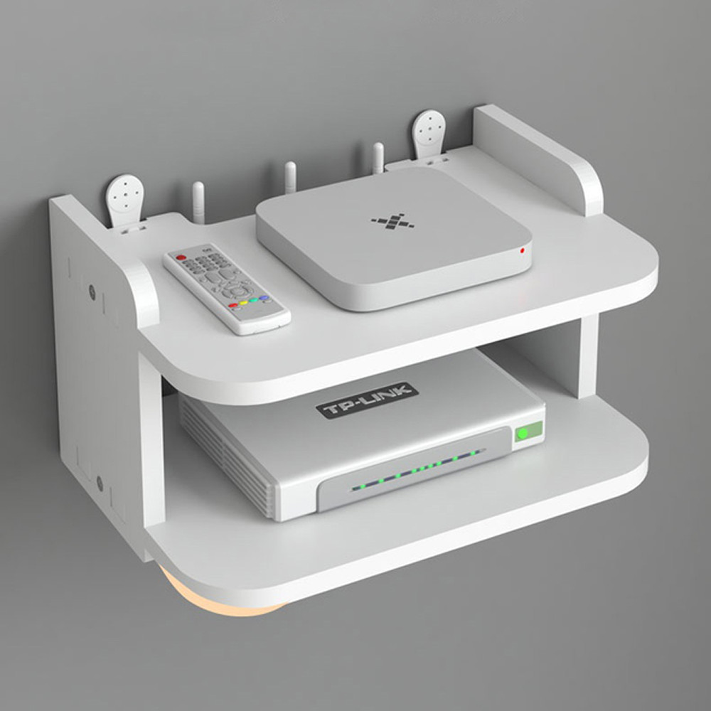 Настінна полиця для роутера 2-рівнева 30х20х13см / Коробка для роутера / Полиця для маршрутизатора, фото 1