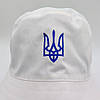 Панама з гербом України однотонна, котонова, унісекс Біла/ Літня панамка/Жовтогаряча, жіноча панама, фото 2