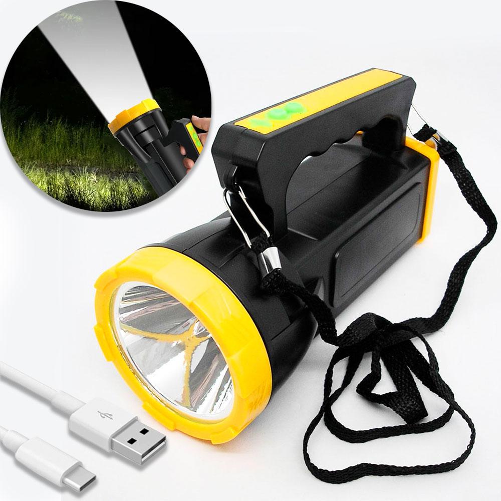 Ручний ліхтар-прожектор на акумуляторі 1200 mAh, USB, XO-YH02 / Переносний акумуляторний ліхтарик LED, фото 1