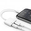 Адаптер Lightning M на Lightning 2F, J-008 / Перехідник на навушники айфон для музики із зарядкою, фото 7