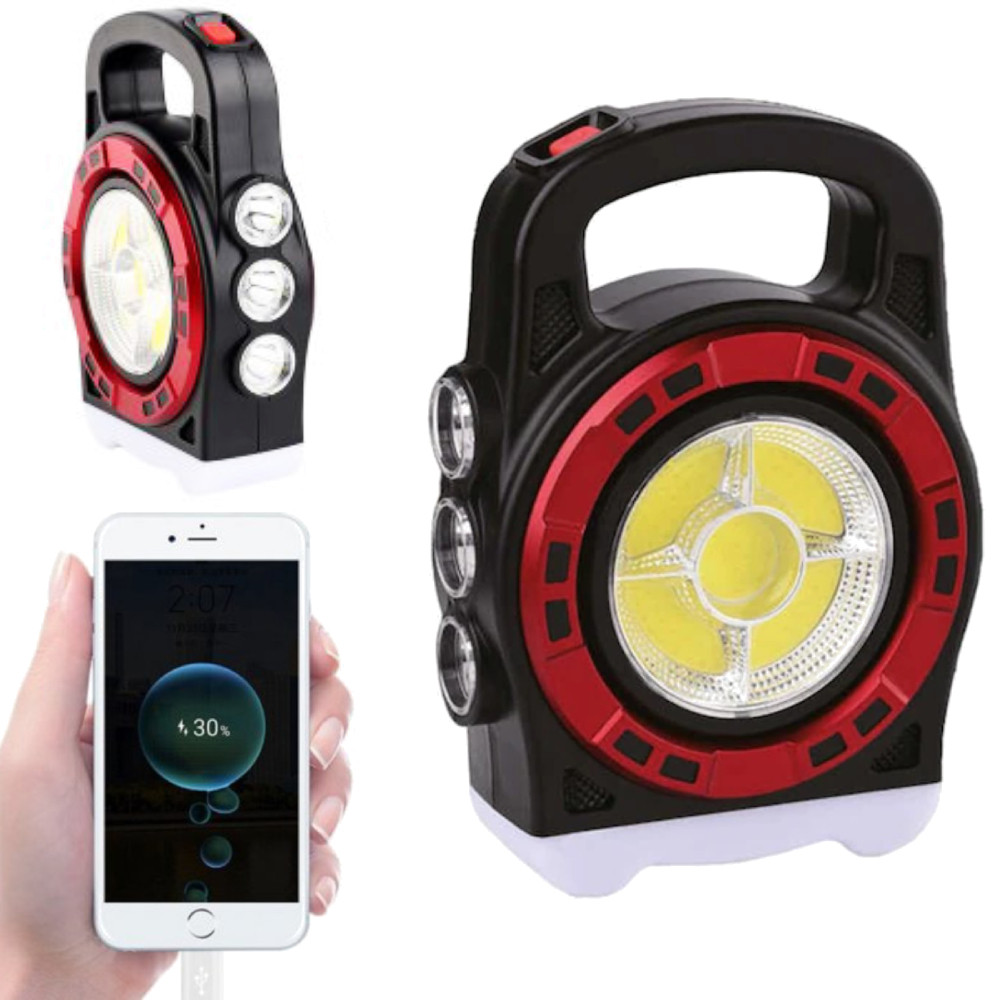 Переносний ліхтар із сонячною панеллю, з USB, HB-6678С / LED ліхтар акумуляторний / Ліхтар з PowerBank, фото 1