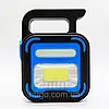 Ручний ліхтар USB із сонячною панеллю та повербанком, 1200мАч, COB+LED, JD-925, Синій / Світлодіодний прожектор, фото 3