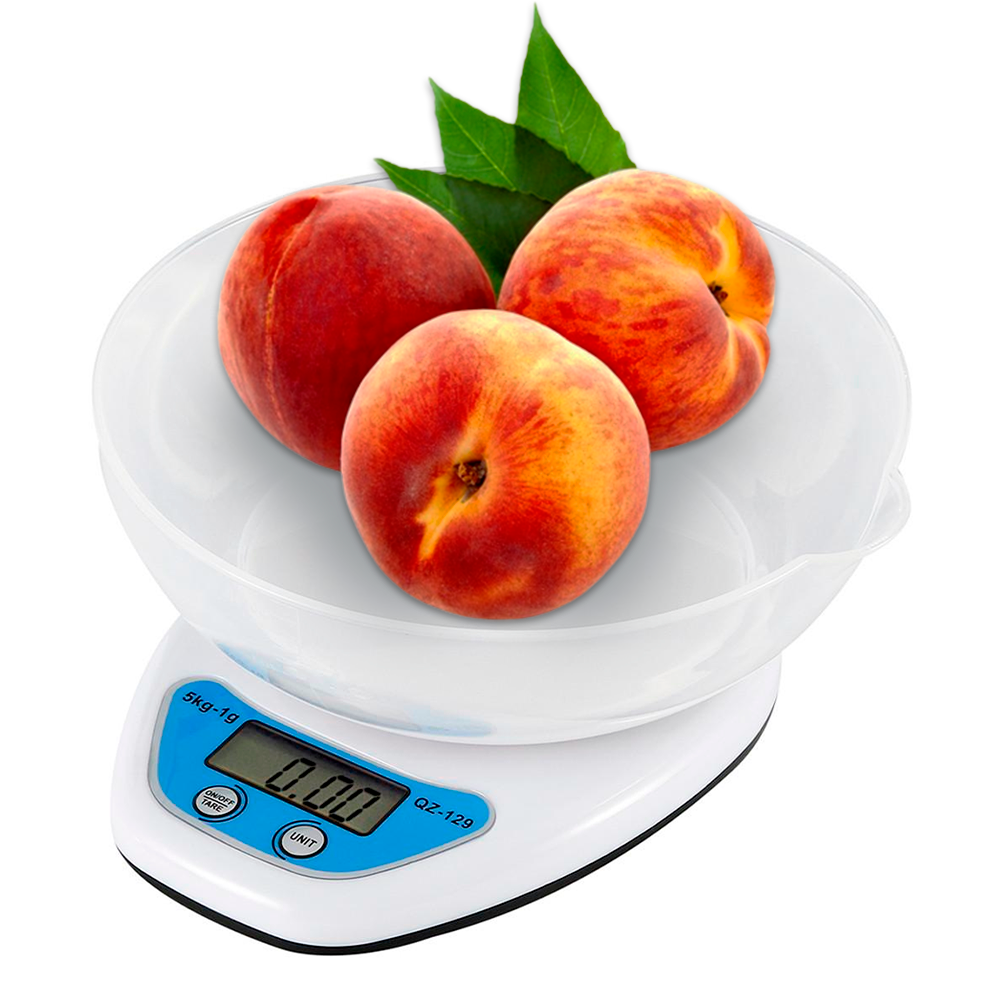 Ваги кухонні QZ-129, 5кг, 1г, з чашею / Електронні ваги на кухню / Побутові ваги, фото 1