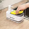 Дозатор для миючого засобу з підставкою для губки 2 в 1, 33371, Білий / Диспенсер з органайзером для губки, фото 6