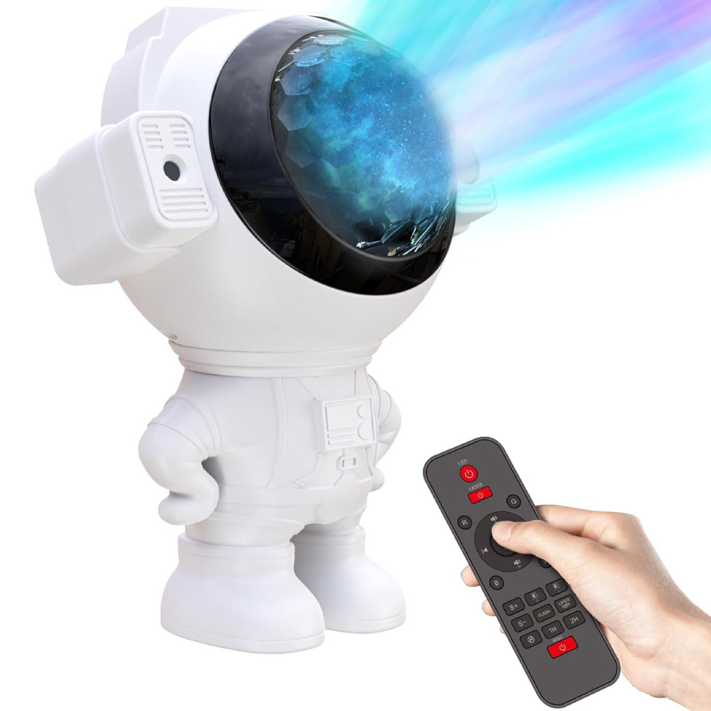 Ночник проектор зоряного неба Космонавт, з пультом ДК / Світлодіодний нічник з колонкою / LED лампа, фото 1