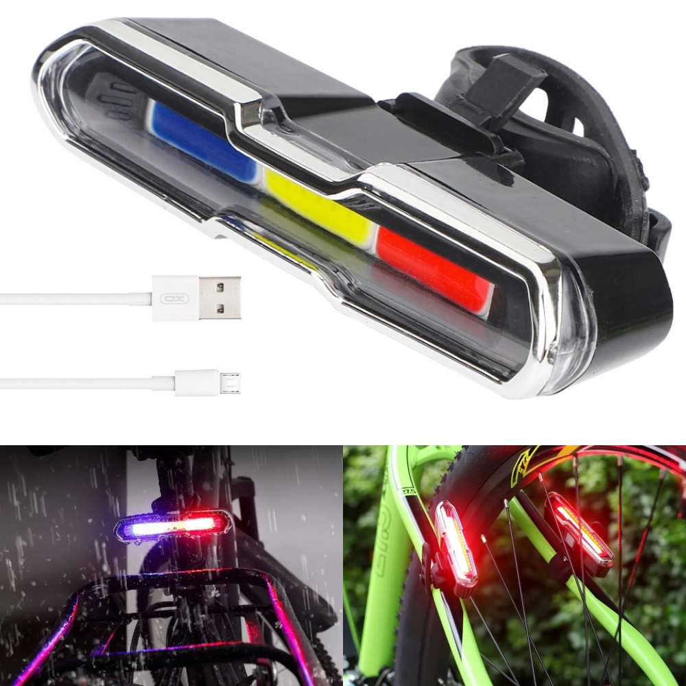 Стоп сигнал на велосипед з USB, «Поліція-NEW» / Задня фара велосипедна / Велоліхтар, фото 1