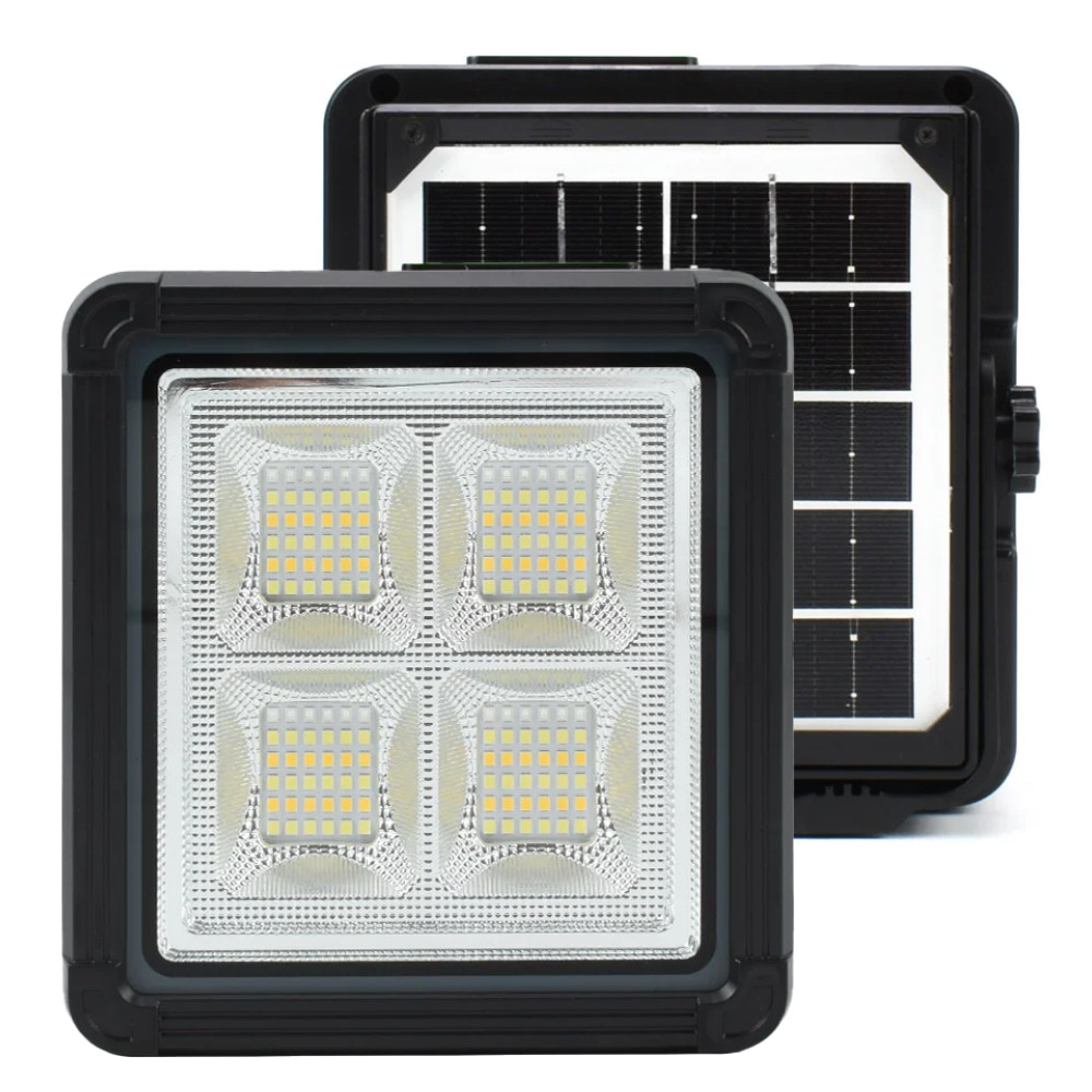 Прожектор-ліхтар із сонячною панеллю 100Вт, GDPLUS GD-2206A / Акумуляторний світлодіодний ліхтар із PowerBank, фото 1