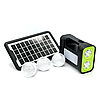 Сонячна система GD-17, з повербанком та 3 аварійними лампочками / Переносний ліхтар із сонячною панеллю, фото 3