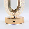 Настільна лампа-нічник 26х10,5см, з USB, CRYSTAL TABLE LAMP / Акумуляторний нічник кришталевий, фото 6