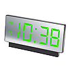 Настільний годинник дзеркальний, від USB з будильником і термометром, VST-897-4, Зелений / Електронний LED годинник, фото 5