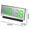 Настільний годинник дзеркальний, від USB з будильником і термометром, VST-897-4, Зелений / Електронний LED годинник, фото 8
