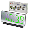Настільний годинник дзеркальний, від USB з будильником і термометром, VST-897-4, Зелений / Електронний LED годинник, фото 9
