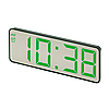 Електронний годинник з дзеркальним дисплеєм, від USB + термометр, VST-898-4, Зелений / Настільний годинник з календарем, фото 8