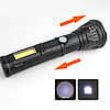 Ліхтар ручний від USB, 3+1 режиму + COB, PANTHER PT-8182 з боковою лампою / Акумуляторний ліхтарик, фото 4