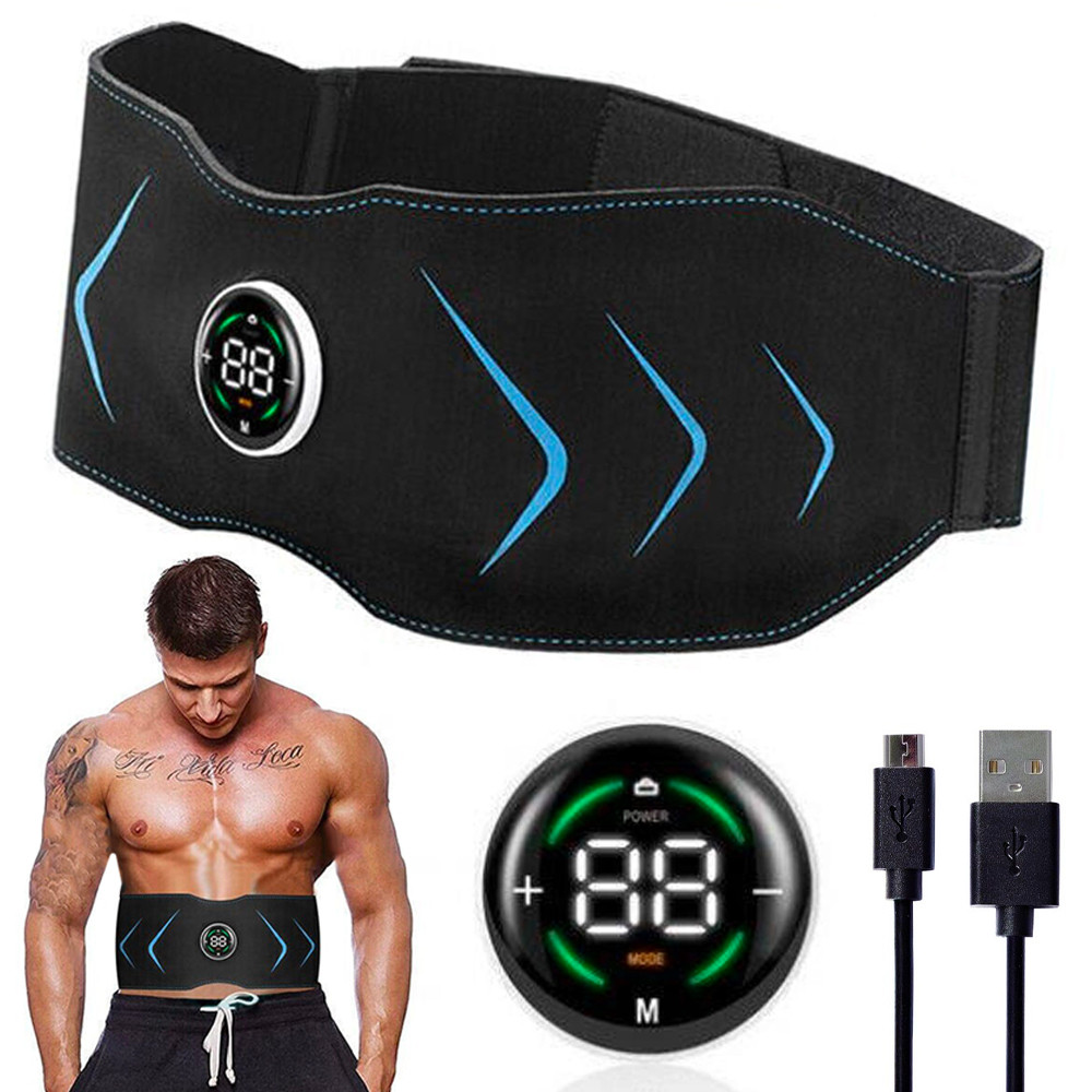 Міостимулятор масажер для преса EMS+ від USB / Імпульсний масажер-пояс для м'язів живота / Електростимулятор, фото 1