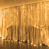 Гірлянда штора від мережі, 3х2м, 240LED, G-49, Теплий білий / Гірлянда водоспад на вікно / Новорічна гірлянда, фото 7