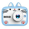 Дитячий цифровий фотоапарат 40МП, X900 Cat, від USB, Блакитний / Фотоапарат для дітей з селфі камерою, фото 3
