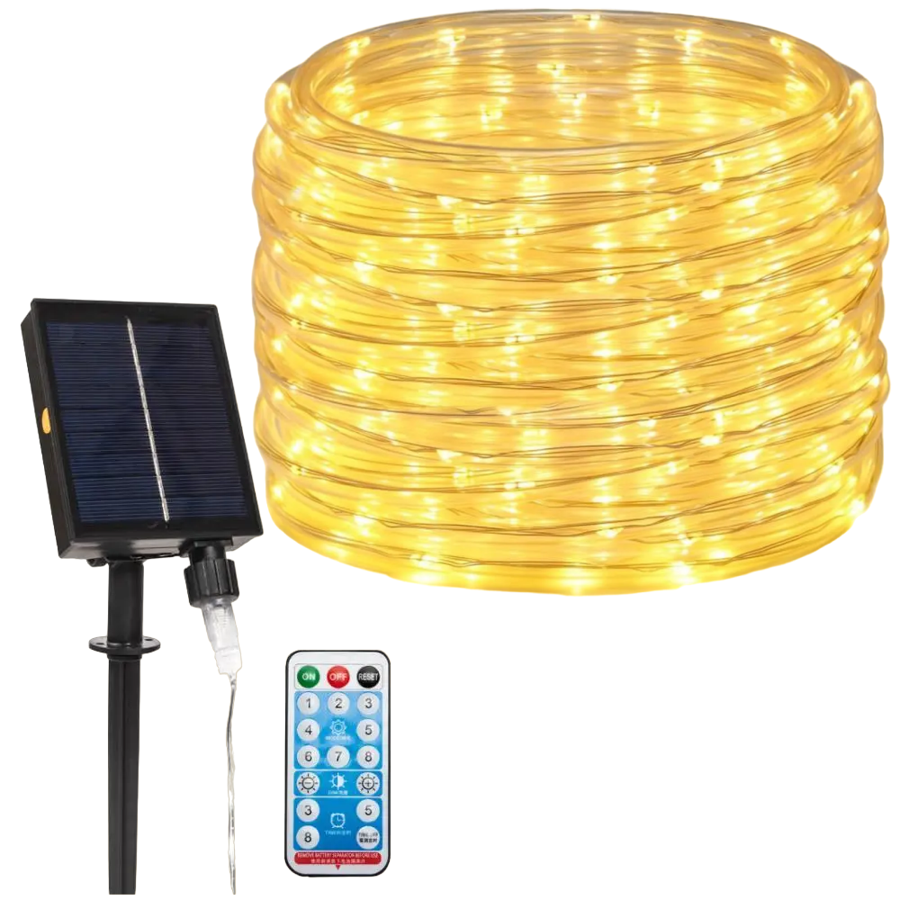 Гірлянда штора від сонячної панелі 3х2, 5м, + пульт, Теплий білий / Вулична гірлянда водоспад, фото 1