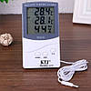 Цифровий термометр з виносним датчиком, на батарейках, TA 318 / Кімнатний електронний термометр з гігрометром, фото 2