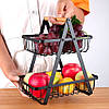 Кошик для фруктів 2 яруси, 32х30х18см, Vegetable and fruit storage rack / Фруктовниця металева, фото 2