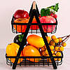 Кошик для фруктів 2 яруси, 32х30х18см, Vegetable and fruit storage rack / Фруктовниця металева, фото 4