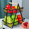 Кошик для фруктів 2 яруси, 32х30х18см, Vegetable and fruit storage rack / Фруктовниця металева, фото 7