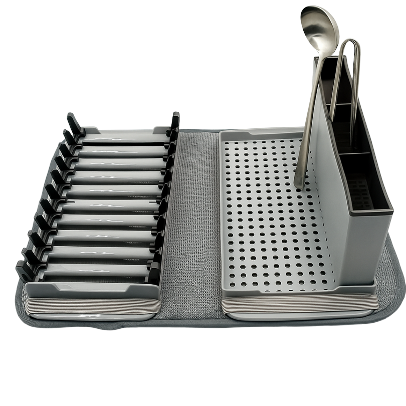 Сушарка для посуду з підставкою (41,5×33×13,5см) / Органайзер для посуду / Підставка для посуду, фото 1