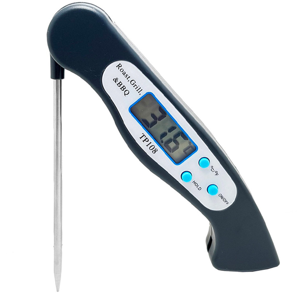 Термометр цифровий для м'яса TP108 до +300°С / Термометр кухонний зі щупом / Складаний термометр для їжі, фото 1