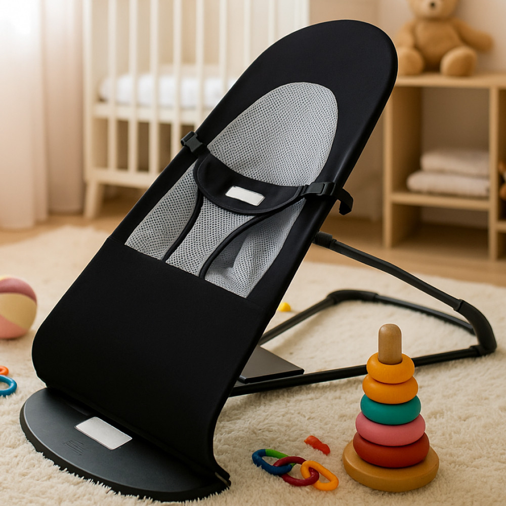 Дитячий шезлонг качалка до 13кг, 78×42×39см / Шезлонг для новонароджених / Крісло качалка дитяча, фото 1