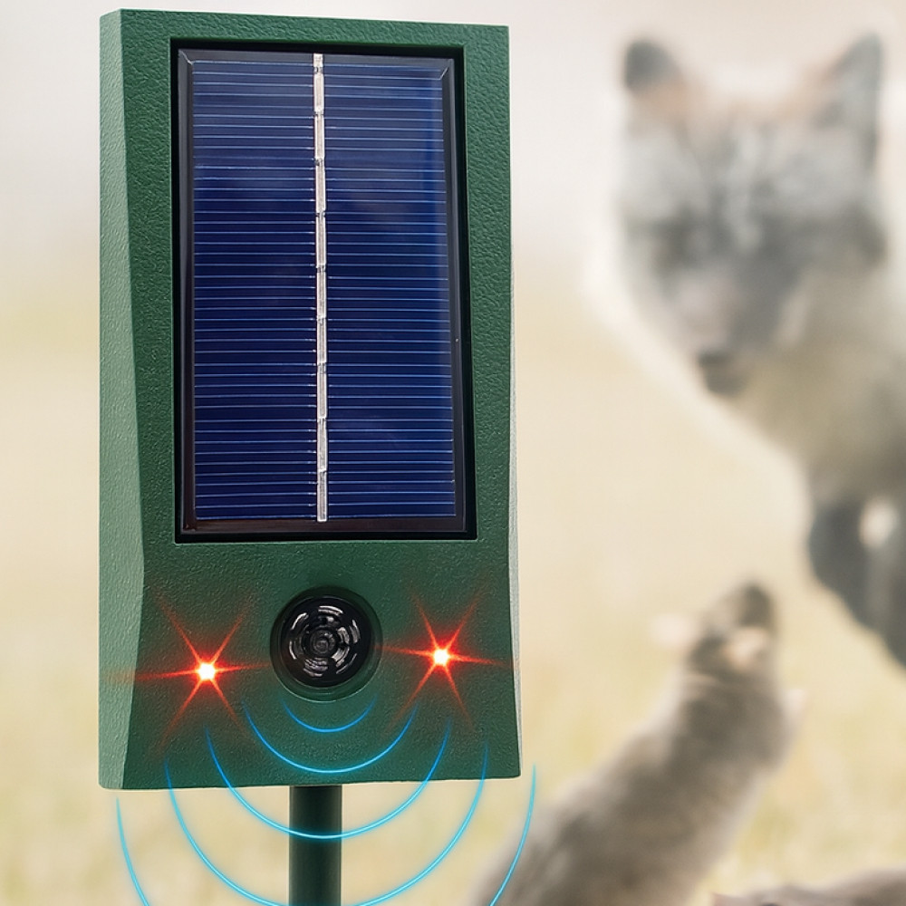 Ультразвуковий відлякувач на сонячній батареї, з USB / Відлякувач шкідників / Відлякувач кротів, фото 1