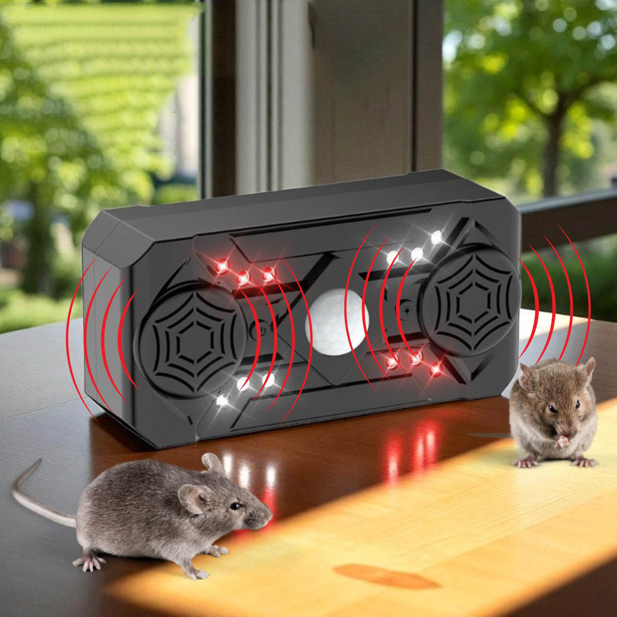 Ультразвуковий відлякувач мишей та комах, 3 режими, USB / Репелент від комах з двома динаміками, фото 1